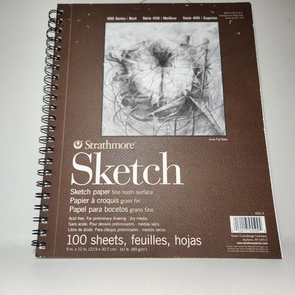 NEW Strathmore 400 Series Sketch Paper Pad 9x12 9" x 12" 60lb/89gsm 100 sheets A